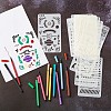 Beadthoven Drawing Painting Stencils Templates with Watercolor Pen DIY-BT0001-10-8