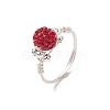 Handmade Polymer Clay Rhinestone Finger Rings for Women RJEW-JR00919-4