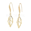 Brass with Glass Dangle Earrings EJEW-Q800-06KCG-1