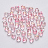 Transparent Spray Painted Glass Beads X-GLAA-R211-02-B04-1