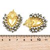Alloy & Glass Seed Beaded Pendants GL-CBA96FD-01G-4