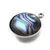 304 Stainless Steel Pave Natural Paua Shell Pendants STAS-Z125-01E-P-2