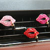 6Pcs 6 Styles Lip Shape Alloy Rhinestone Air Vent Clips AJEW-FH0004-67-5