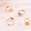 8Pcs 304 Stainless Steel Open Cuff Ring Component STAS-BBC0010-40G-7