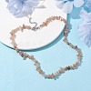 Natural Sunstone Chip Beaded Necklace NJEW-JN04615-05-2