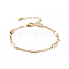 Rectangle Cubic Zirconia Chain Bracelets BJEW-G654-02G-02-1