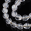 Transparent Crackle Glass Beads Strands X-GLAA-N051-04-3