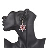 304 Stainless Steel Glass Seed Beads Snowflake Dangle Earrings EJEW-MZ00537-03-2