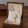 304 Stainless Steel Initial Pendant with Dice Tassel Necklaces FS-WGD823D-10-1