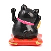 ABS Plastic Solar Powered Maneki-neko Figurines DJEW-B017-01A-04-3