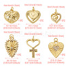 6Pcs 6 Styles Brass Pendants KK-TA0002-23-4