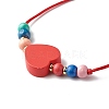 Cute Heart Wood Bead Bracelet for Kid BJEW-JB06753-03-7
