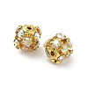7mm Brass Rhinestone Beads X1-KK-S519-01B-01G-2