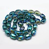 Full Rainbow Plated Crystal Glass Oval Beads Strands EGLA-F026-A06-2