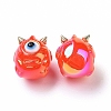 UV Plating Rainbow Iridescent Acrylic Beads OACR-A018-03D-2
