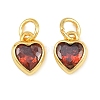 Brass Pave Cubic Zirconia Charms CU-CBA3D67-09G-2