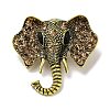 Vintage Elephant Alloy Rhinestone Brooches for Backpack Clothes JEWB-S028-06-1