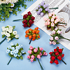 10Pcs 10 Colors Cloth Simulation Flower 12 Heads A Bouquet Roses AJEW-CA0003-70-3