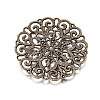 Tibetan Style Filigree Alloy Big Pendants TIBEP-M001-37AB-2