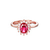 SHEGRACE Fashion Natural Red Corundum Finger Ring JR63A-2