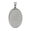 Non-Tarnish 201 Stainless Steel Pendant Cabochon Settings STAS-L279-012P-01-1