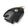 Natural Obsidian Carved Pendants G-G460-01G-04-2