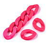 Opaque Spray Painted Acrylic Linking Rings X-OACR-R249-03B-1