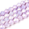 Anti-Tarnish Electroplate Bicone Glass Beads Strands EGLA-T021-6mm-16-01-1