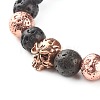 Natural Lava Rock Round Beads Essential Oil Anxiety Aromatherapy Bracelets X1-BJEW-JB06921-8