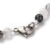 Natural Tourmalinated Quartz Graduated Beaded Necklaces & Stretch Bracelets Jewelry Sets SJEW-H304-01D-4