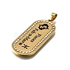 Oval with 12 Constellation 304 Stainless Steel Rhinestone Pendants STAS-M119-08A-G-2