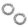 Unicraftale 2Pcs Tibetan Style 316 Surgical Stainless Steel Textured Spring Gate Rings STAS-UN0040-91-1