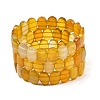 Natural Yellow Agate Oval Beaded Stretch Bracelet G-E010-01-32-1