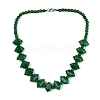 Natural Malaysia Jade Round & Cone Beaded Necklaces NJEW-N064-03H-1
