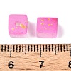 Frosted Glass Beads with Golden Glitter Powder DGLA-NH001-6mm-01H-3