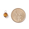 Faceted Natural Tiger Eye Pendants PALLOY-JF01694-01-2
