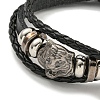 PU Imitation Leather Cord Triple Layer Multi-strand Bracelets BJEW-P329-04B-AS-2