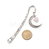 Natural Rose Quartz Raw Beads Bookmarks X-AJEW-JK00201-01-3