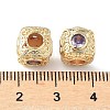 Brass Cubic Lilac Zirconia European Beads KK-A254-13G-02-2