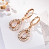 Brass Micro Pave Clear Cubic Zirconia Leverback Earrings EJEW-K300-59G-01-2