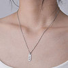 Non-Tarnish 201 Stainless Steel Word Luck Pendant Necklace NJEW-OY001-08-2