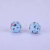 Printed Round Silicone Focal Beads SI-JX0056A-22-1