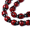 Ladybug Handmade Lampwork Beads Strands LS-LAMP-R004-11-2