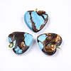 Assembled Bronzite and Synthetic Turquoise Pendants G-T111-04C-2
