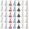 35Pcs 7 Colors Glass Pendants PALLOY-YW00222-2