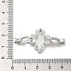 Brass Micro Pave Clear Cubic Zirconia Fold Over Clasps KK-E084-31P-3