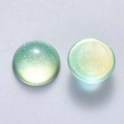 Transparent Spray Painted Glass Cabochons GLAA-S190-013C-D03-1