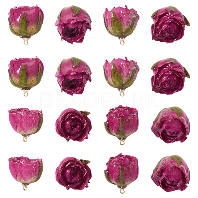 10Pcs Preserved Rose Pendants KY-TA0001-59B-1