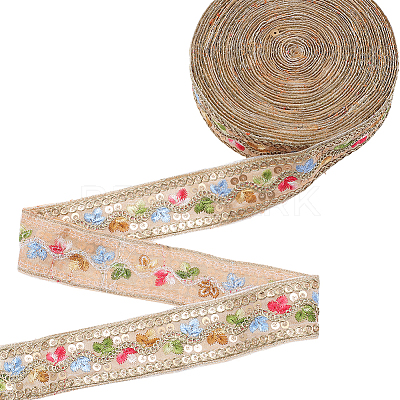 Polyester Embroidery Paillette Ribbon OCOR-WH20003-39C-1