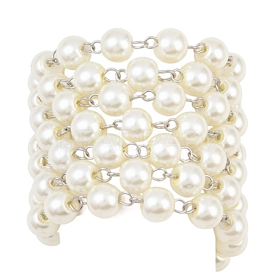 Handmade Glass Pearl Beaded Chains for Necklaces/Bracelets Making AJEW-PH00633-02-1